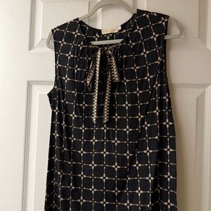 Tory Burch Black and Tan Sleeveless Top